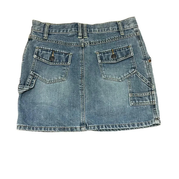Vintage Low-Rise Denim Skirt Carpenter-Style Old Navy 29 Waist Size 1 Y2K - Picture 2 of 5